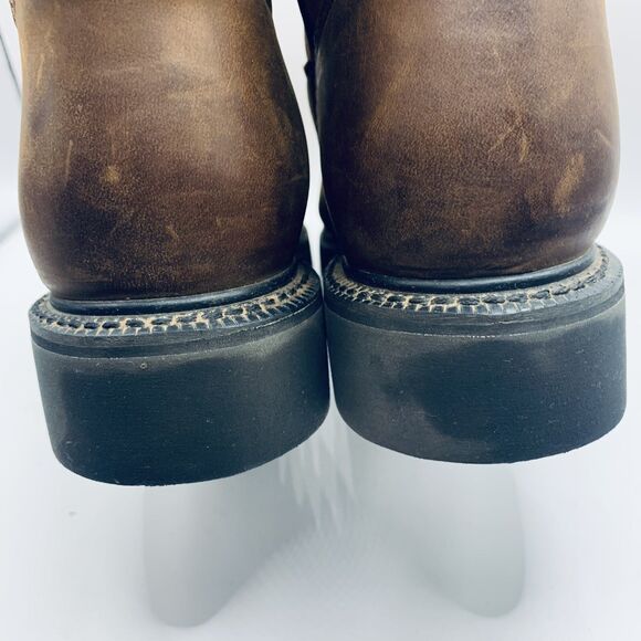 Justin 4740 Mens Brown Round Toe Leather Mid Calf Work Boots Size 8 B main image 12